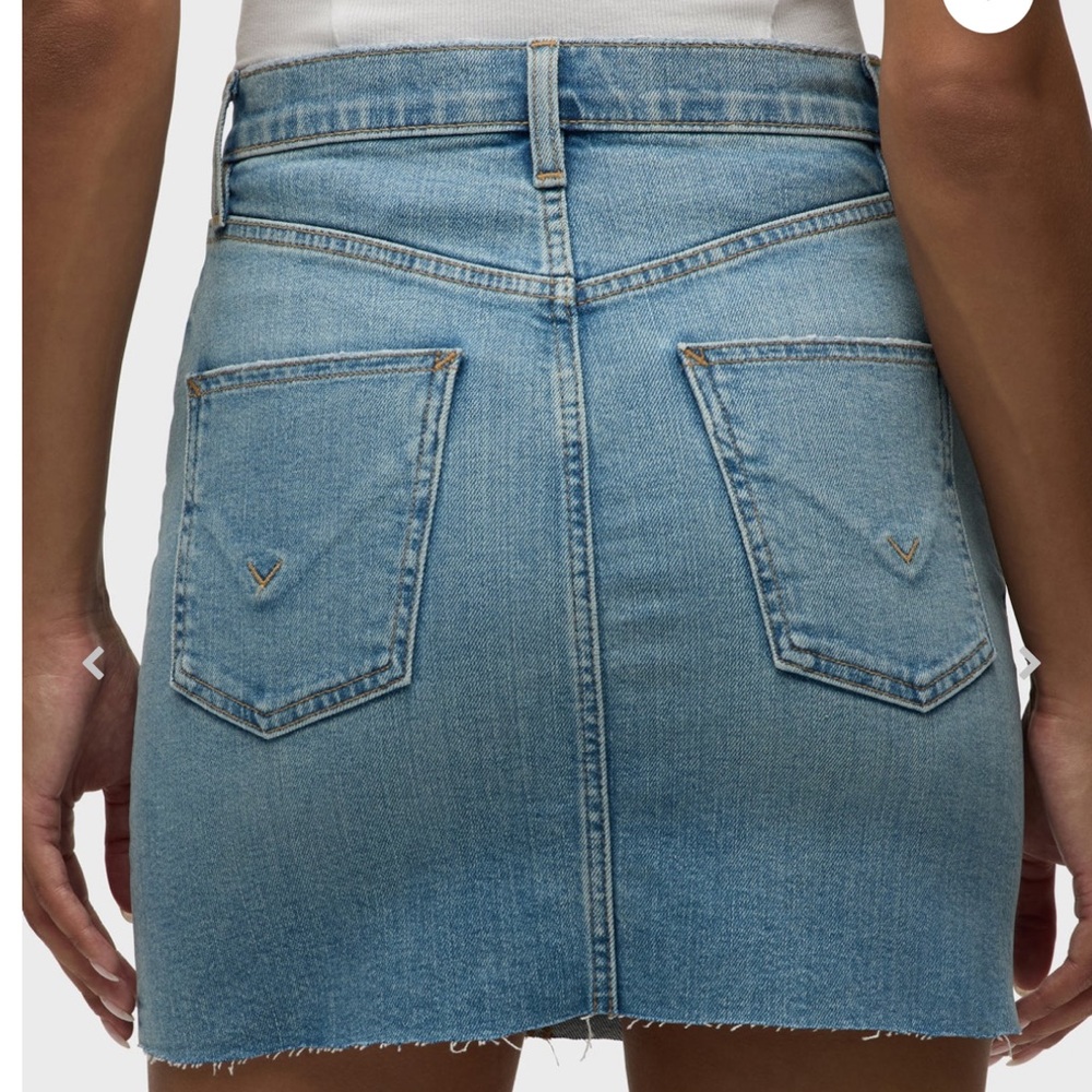 Hudson denim miniskirt, distressed raw edge size 31